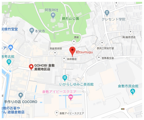tsumugu tsumugu倉敷美観地区店の地図